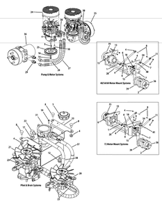 Hydro Hose And Pump Assembly Diagram and Parts List for M60-KW (53AI8CT6050-31HP-OHV)(2010) Cub Cadet Lawn Tractor
